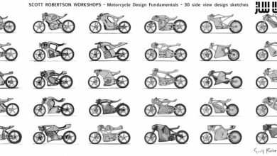 آموزش اصول طراحی و اسکچ موتور سیکلت