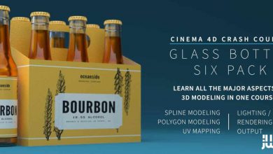 آموزش طراحی یک بسته 6 تایی بطری در Cinema 4D