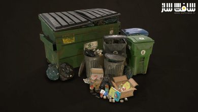 دانلود کالکشن مدل سه بعدی سطل آشغال شهری