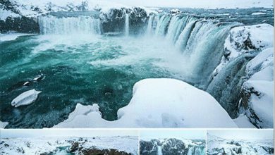 دانلود مجموعه تصاویر رفرنس از آبشار های زمستانی