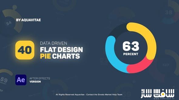پروژه طراحی فلت نمودارهای Pie برای افترافکت