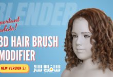 دانلود پلاگین 3d Hair Brush V3.1 برای بلندر