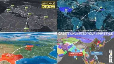 دانلود پروژه کیت اتصال نقشه جهان برای افترافکت