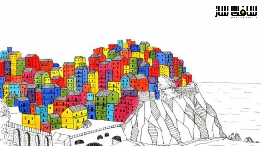 آموزش طراحی شهری » کشیدن ساختمان ها به روش سرگرم کننده و رنگارنگ