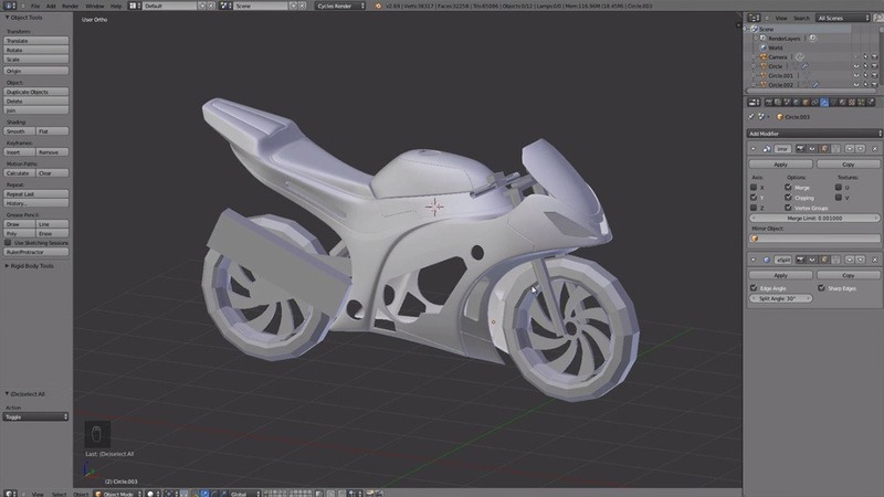 مدل سازی یک موتور سیکلت در Blender